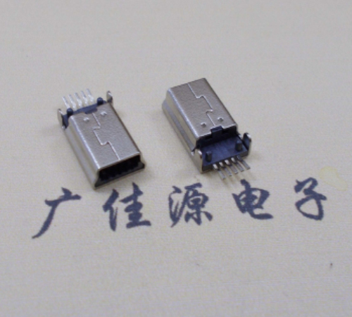 池州MINI USB公头 5pin端子贴板带柱 10.7mm体长