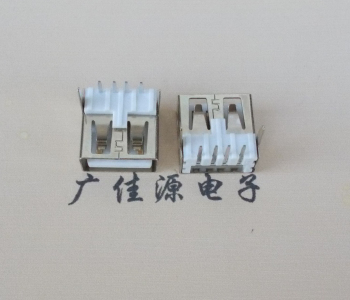 池州 USB2.0 AF 90度 直插脚 无后盖 平口铜壳