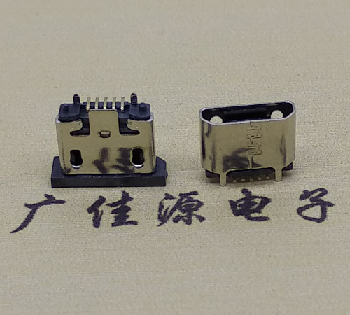 池州micro usb5p母座立式贴板H=5.1无边有柱