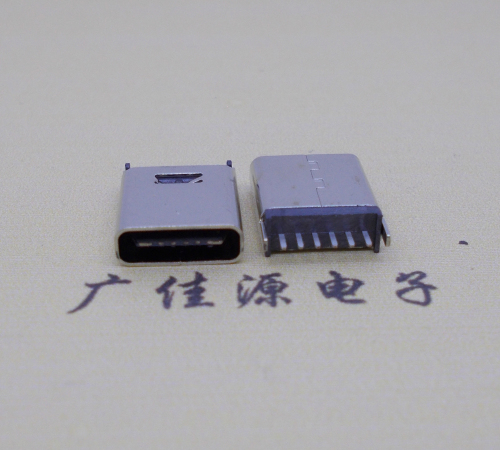 池州直立式插板Type-C6p母座连接器高H=10.0mm
