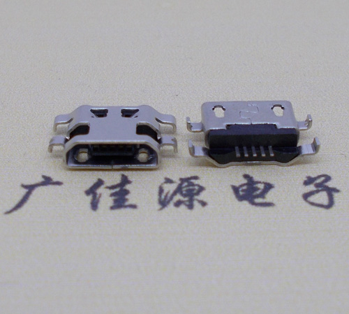 池州micro usb5p连接器 反向沉板1.6mm四脚插平口