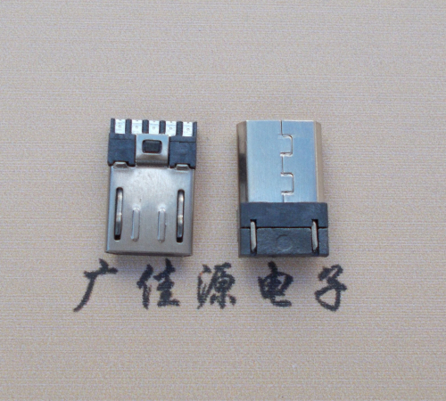 池州Micro USB 公头焊线短体10.5mm胶芯3.0前五后五