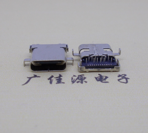 池州卧式沉板usb 3.1 type-c24p母座,端前插后贴smt连接器