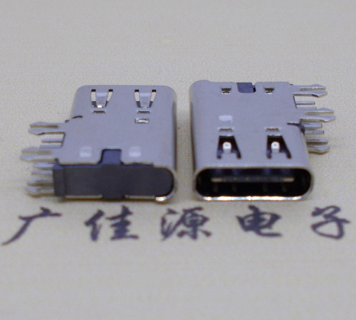 池州侧插USB3.1接头座子.90度type-c母座.6p侧插连接器