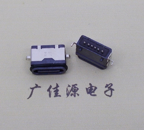 池州沉板防水type c6p母座卧式两脚插板沉板1.2mm/1.6mm/2.0mm